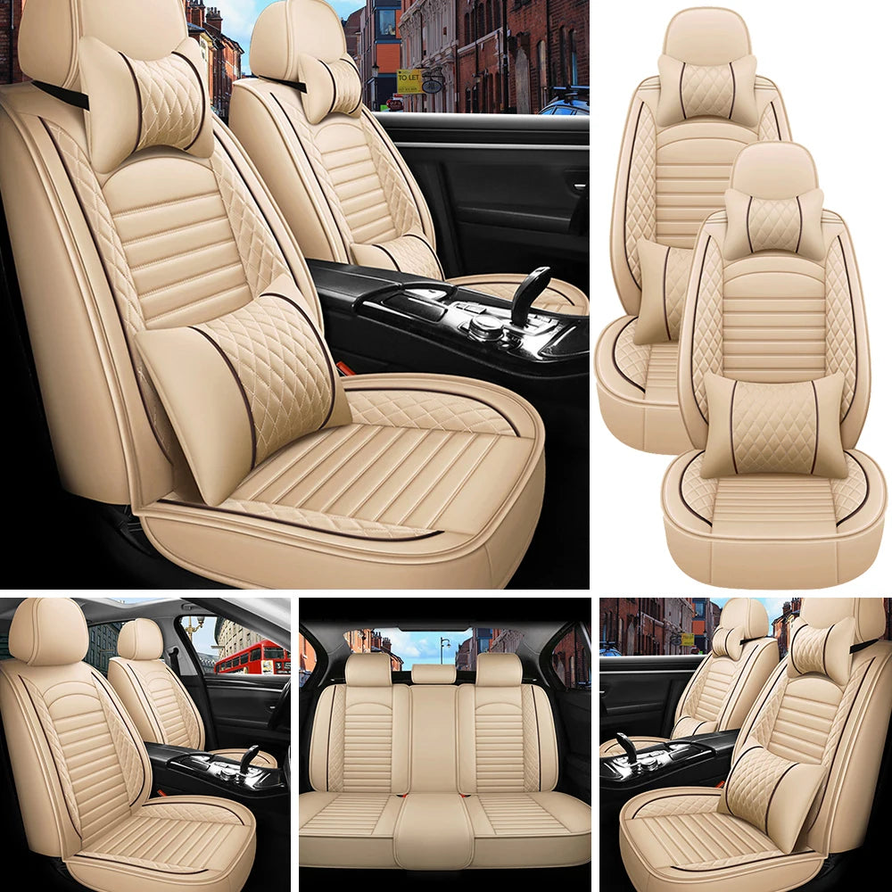 Ultimate Comfort & Protection: 5-Piece PU Leather Car Seat Covers